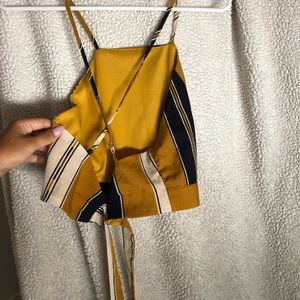 Papaya crop top/ strapped cross back